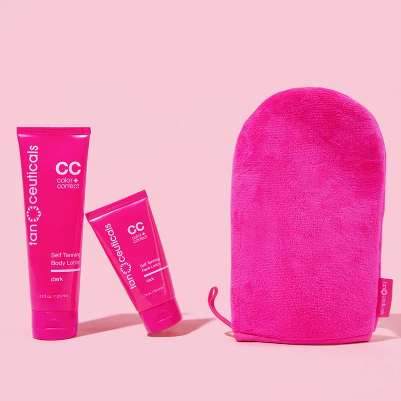 Body + Face CC Self Tanning Kit, Dark